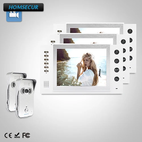 

HOMSECUR 8" Video Door Entry Security Intercom+Silver Camera for Home Security TC021-S + TM801R-W