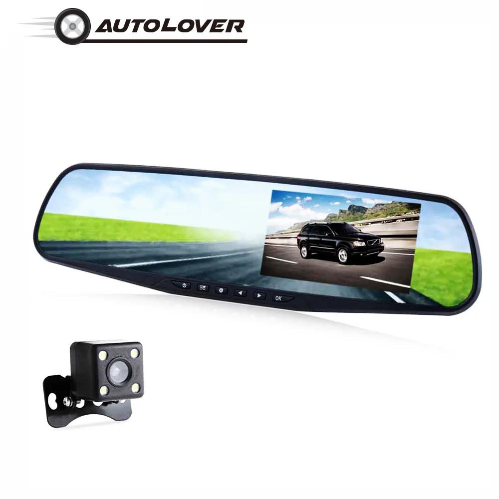 

RH-A20 4.3 Inch Car DVR Camera 120 Degree Dash Cam With Rearview Mirror Video Recorder Night Vision G-sensor DashCam For Cars