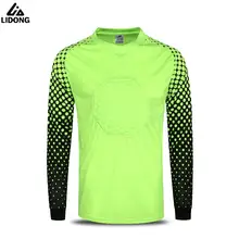 Лидер продаж Для мужчин Футбол вратарь майки Футбол Вратарь рубашки придверниками обучение вратаря Топы Мягкий Наборы униформа