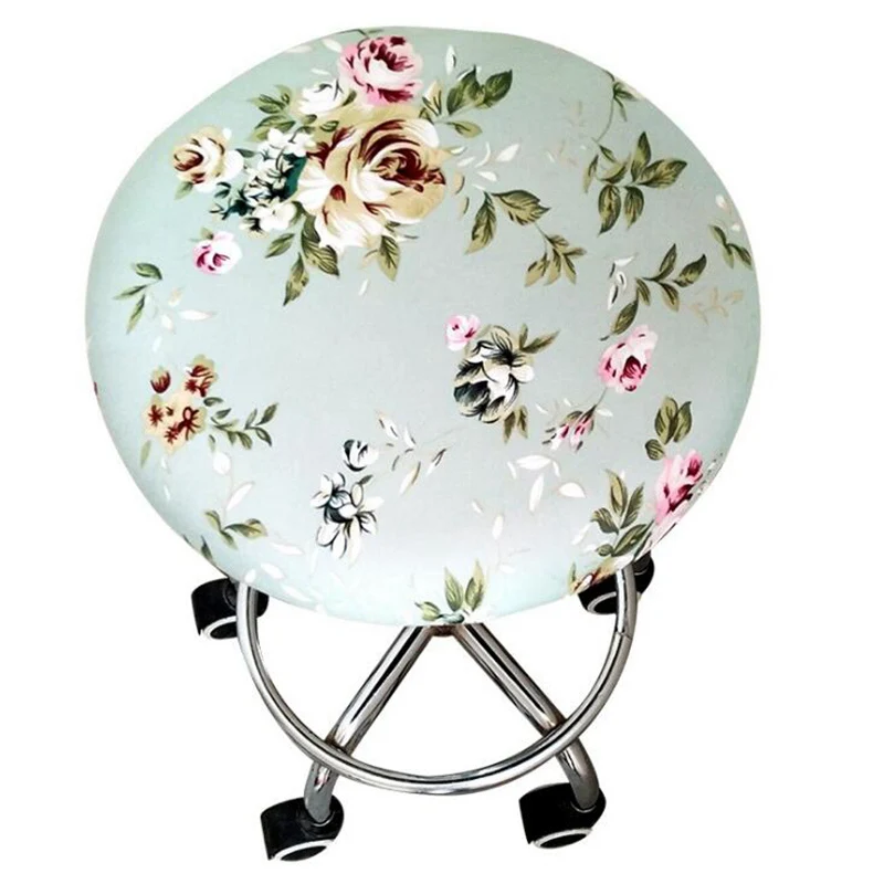 

6Pcs Round Chair Cover Stool Cover Stretch Dining Room Chair Cover Elastic Slipcover Removable Stool Covering housse de chaise