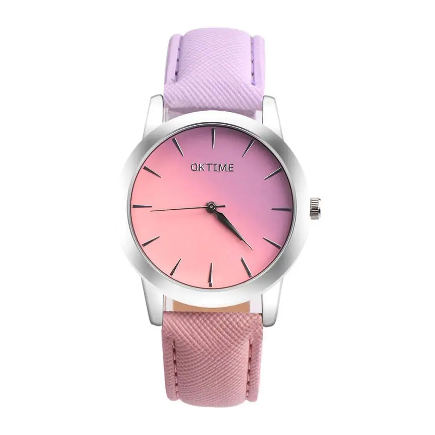 

Retro Rainbow Design Leather Band Analog Alloy Quartz Wrist Watch Girls Gold ladies Hot Sale Flowers ladies wristwatches gift M4
