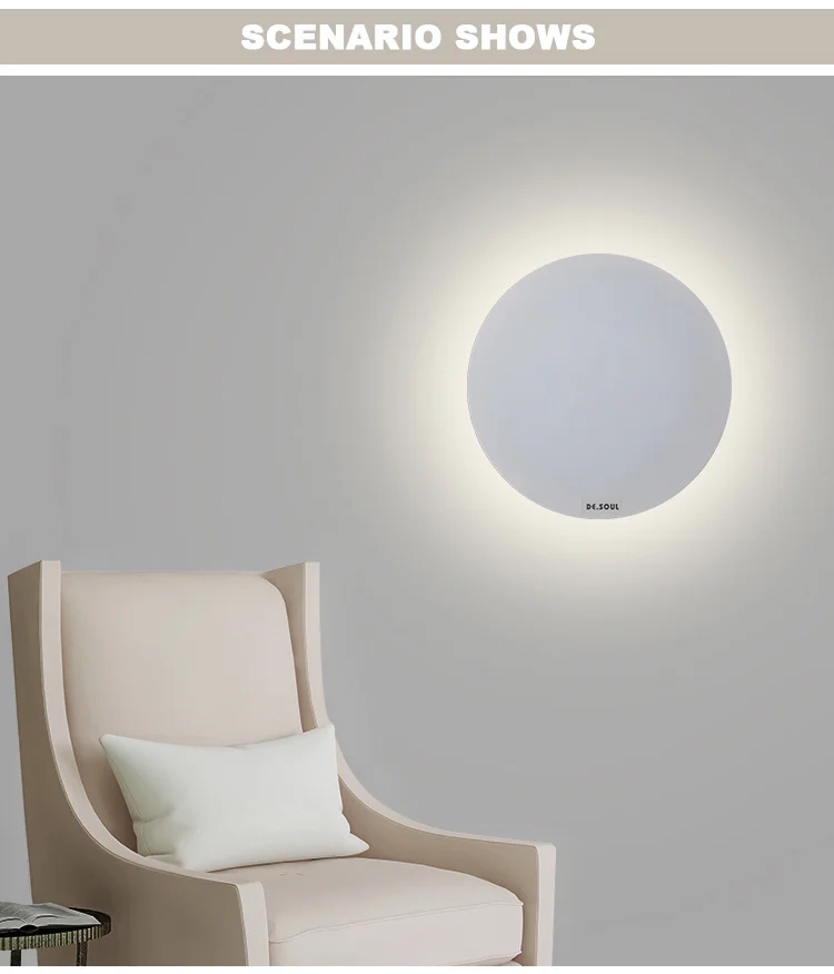 DE.SOUL Wall Lamps Round LED  Modern Loft Wall Sconce Nordic Balcony Wall Lamp White LED Aluminum Bedside Sconce (2)