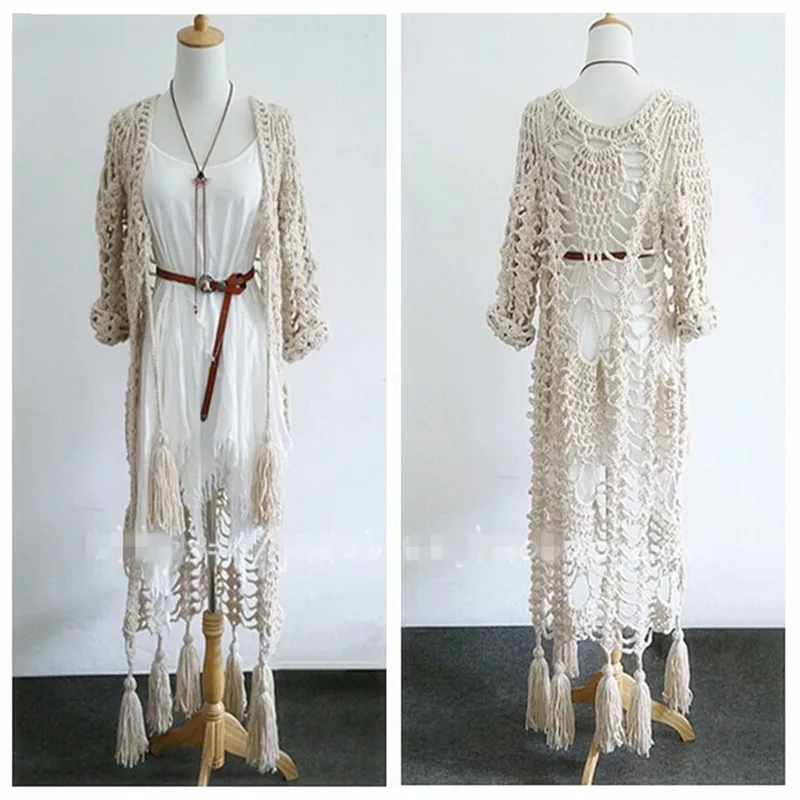 long pattern ladies fashion handmade crochet sweater women Cardigans sweaters
