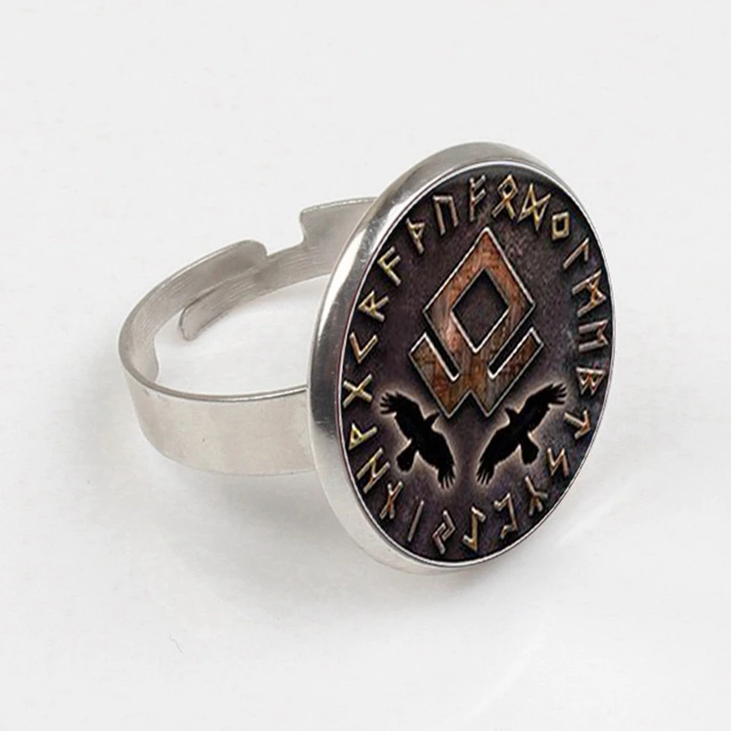 

2019 New Odins Hugin and Munin ring Odins Hugin and Munin Jewelry Round Glass ring