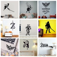 Мультфильм Легенда о Zelda Наклейки на стены видео игры компьютер автомобиль виниловые Стикеры художественный Декор Фреска цитата для детской комнаты гостиной плакат