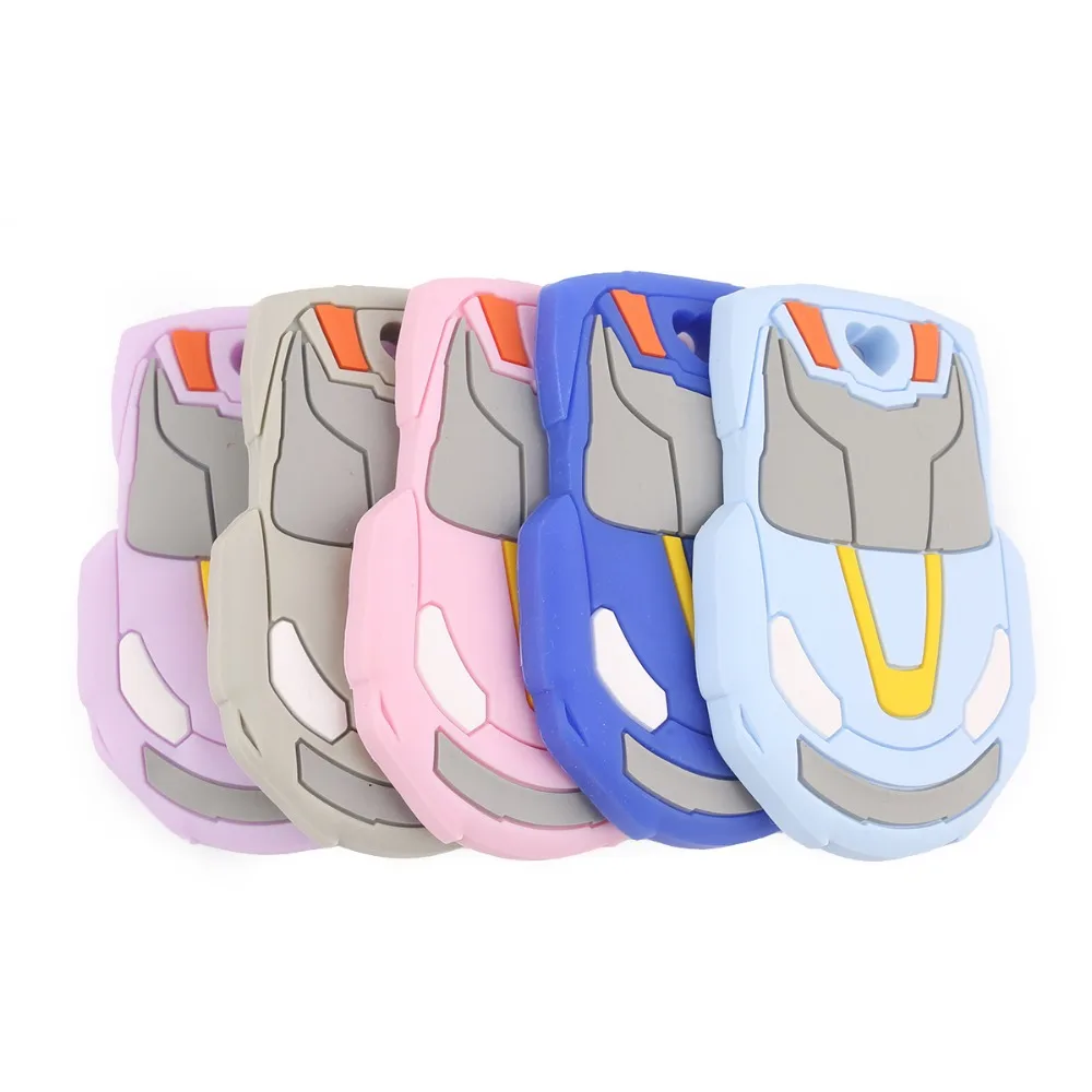 

Let's Make 5pc Nurse Accessories Candy Color Matching Car BPA Free Food Grade Silicone Teether Sensory Chewing Toy Baby Teether