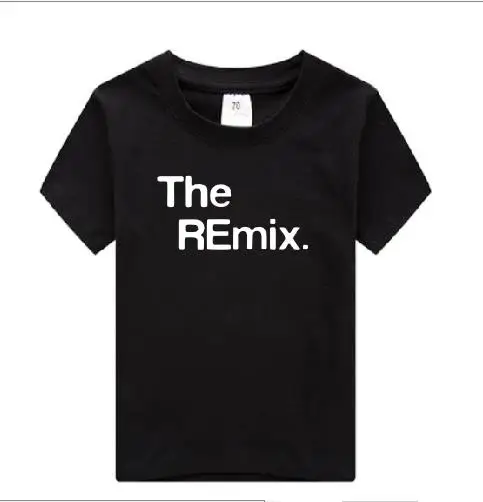 Оригинальные одинаковые футболки для всей семьи с рисунками из мультфильмов «The Remix Mic Drop», «Мама и я», новинка, для папы, для беременных, для женщин, милые футболки, Прямая поставка - Цвет: black t KIDS REMIX