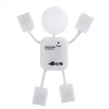 ALLOYSEED, 4 порта, концентратор, высокоскоростной USB 2,0, разветвитель, кабель, адаптер, конвертер для ноутбука, ПК, гуманоид, концентратор для Windows, Mac OS