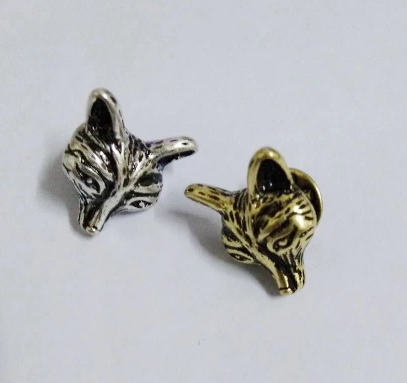

12pcs/ lot fashion jewelry accessories vintage metal fox badge