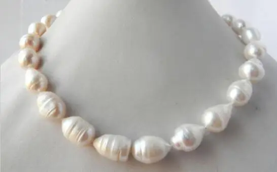 

Hot sale new Style >>>>> AA 17'' White 13mmx18mm Teardrop Freshwater pearl Necklace