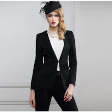 На заказ черный Для женщин Бизнес Костюмы формальные офис Костюмы работы Костюмы офисные форма Стиль брючный костюм для Для женщин