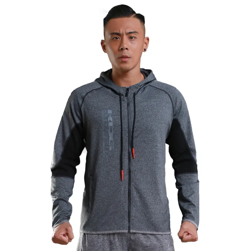 New winter running jackets men basketball sports training jackets zip long sleeve hooded soccer