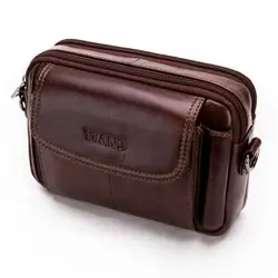 Yiang мужская сумка через плечо из натуральной кожи Модная поясная визитница, кошелёк Новинка