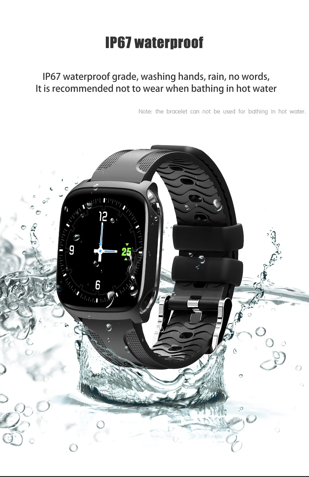 DIGOOR TF9 Smart watch men women IP67 waterproof Support multiple sport models Heart Rate Blood pressure Monitoring Fitness bracelet (7)