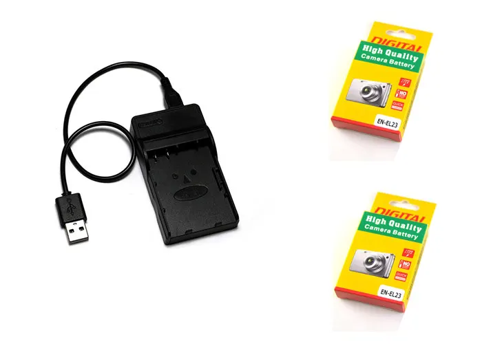 

2X EN-EL23 ENEL23 EL23 Equivalent Camera Battery+USB Charger for Nikon COOLPIX P600, P610, B700, P900, and S810c Cameras