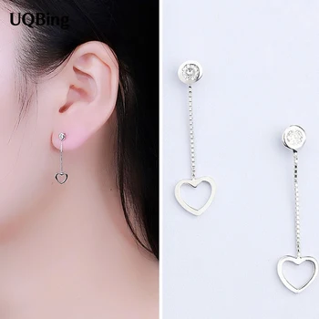 

New Arrivals Fashion 925 Sterling Silver Heart Crystal Stud Earrings For Women Jewelry Pendientes Brincos Fashion Jewelry
