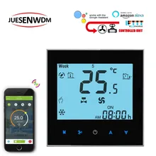 Туя взаимодействия голос 2 p 4 p охлаждения и обогрев фанкойл комнатный термостат WI-FI с 3 скорости вентилятора