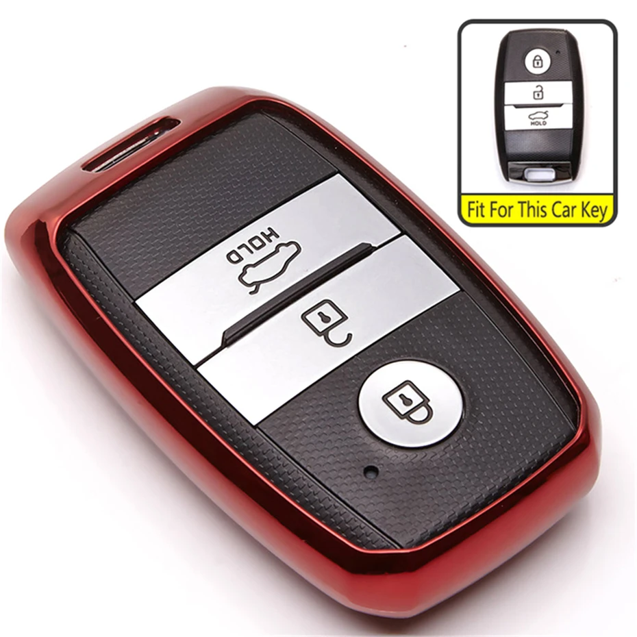 KUKAKEY чехол для ключа автомобиля, чехол для Kia Rio Sportage Ceed Sorento Cerato Picanto K2 K3 K5, чехол для ключей, чехол для сумки, держатель для автомобильного дизайна - Название цвета: Red