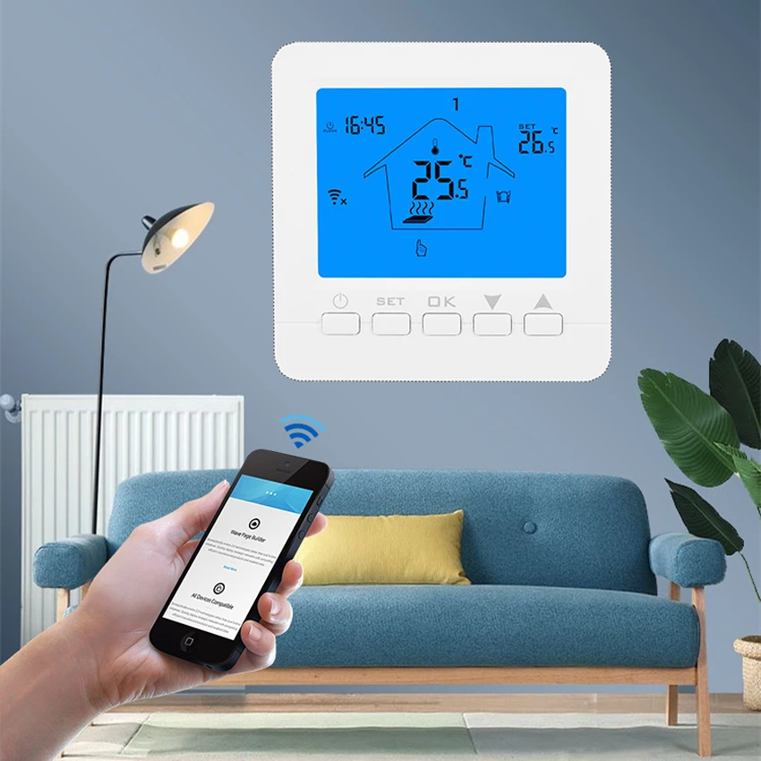Wifi термостат умный термостат газовый котел/вода/электрический подогрев пола wifi управляемый термостат голосовой 16A/3A