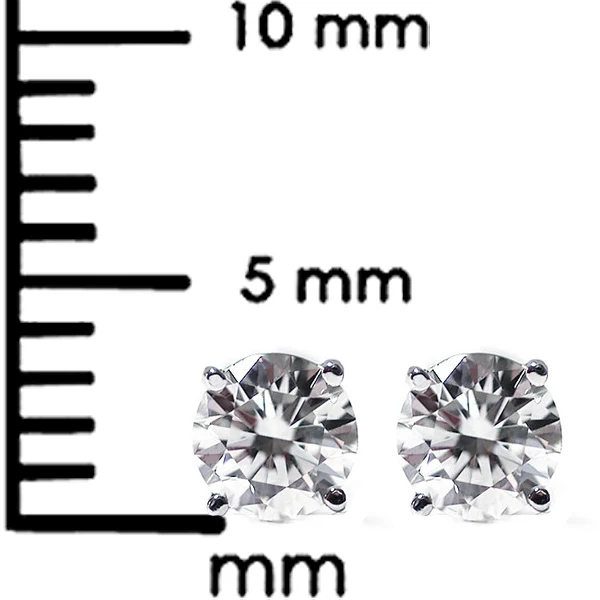 Серьги-гвоздики GemStoneKing, 1/3 карат, круглая огранка, натуральный бриллиант, 14 к, белое золото, женские серьги-солитеры