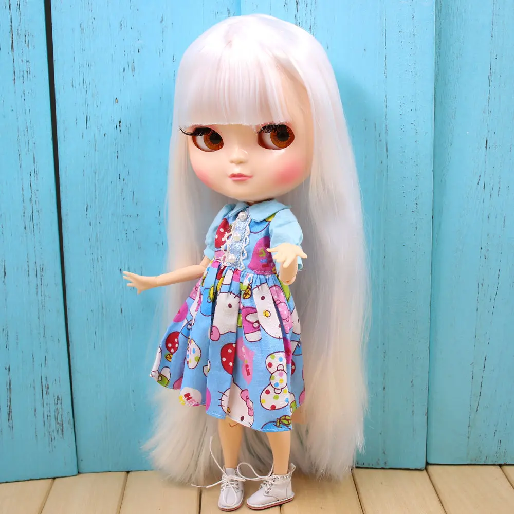 Серия кукол ICY Naked No.BL136 белые прямые волосы такие же как у Blyth с макияжем тело Azone