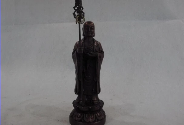 

song voge gem S1046 China Buddhism Red Bronze Hell Savior Ksitigarbha Bodhisattva Jizo Dizang statue