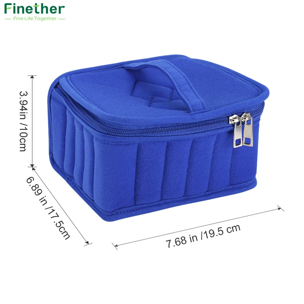 Finether 30-Bottle Essential Oil Carrying Holder Case Perfume Oil Portable Travel Storage Box Nail Polish Organizer Storage Bag 4