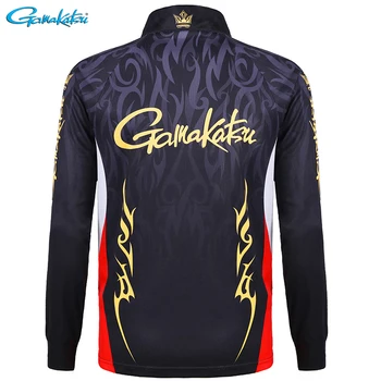 

GAMAKATSU Fishing Clothing Plus Size M~5XL Long Sleeve Quick Drying Fishing Clothes Anti-UV Breathable Fishing Shirts