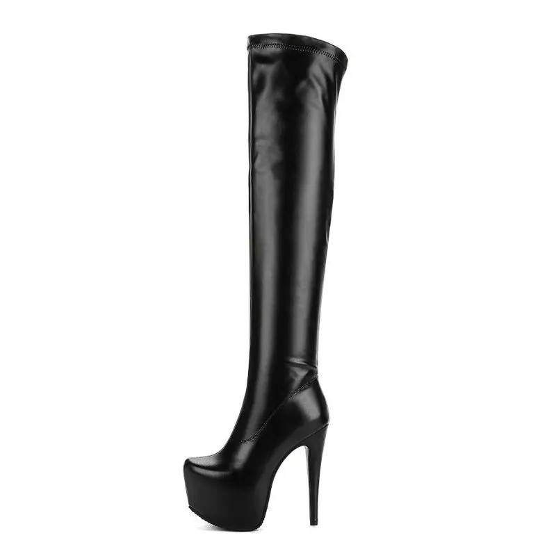 Nero Caldo Nuove Zip Alto Al Nero Inverno Tacco Sopra Piattaforma Flock Sexy Scarpe Donna Black Donne Modo Gli Della Bianco Sottile il bianco Di Stivali Da 2019 Coscia Ginocchio gXqTdg