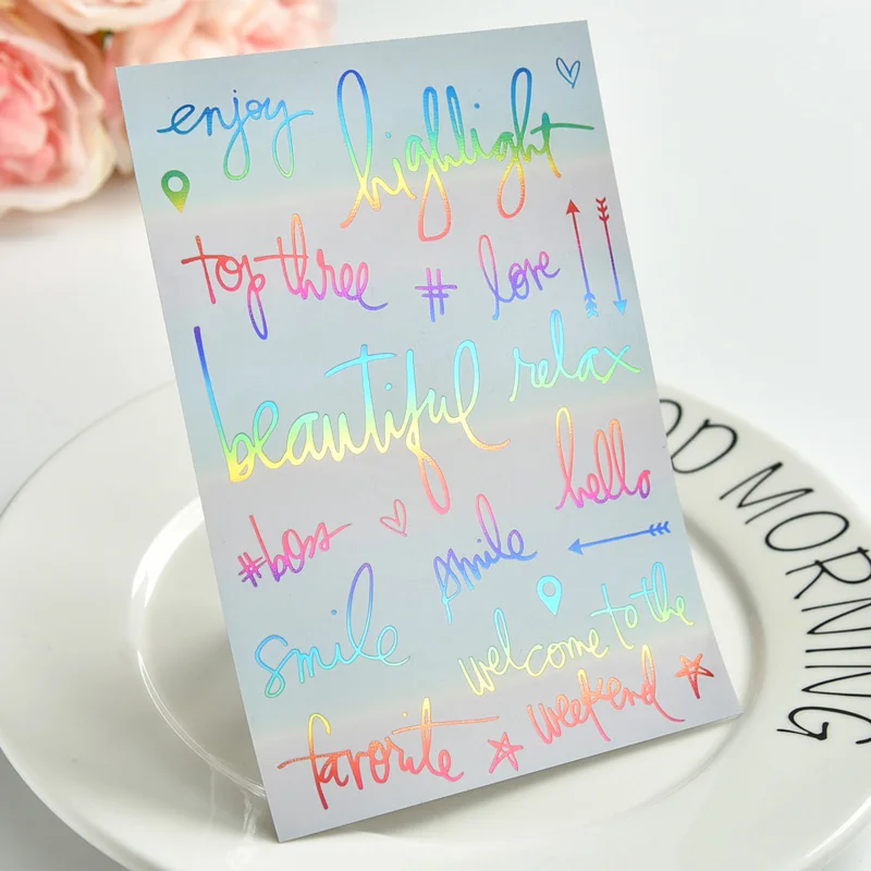 

Happy Unicorn Foil Gold Paper Planner Stickers Booklet for Scrapbooking Happy Planner/Card Making/Journaling Project
