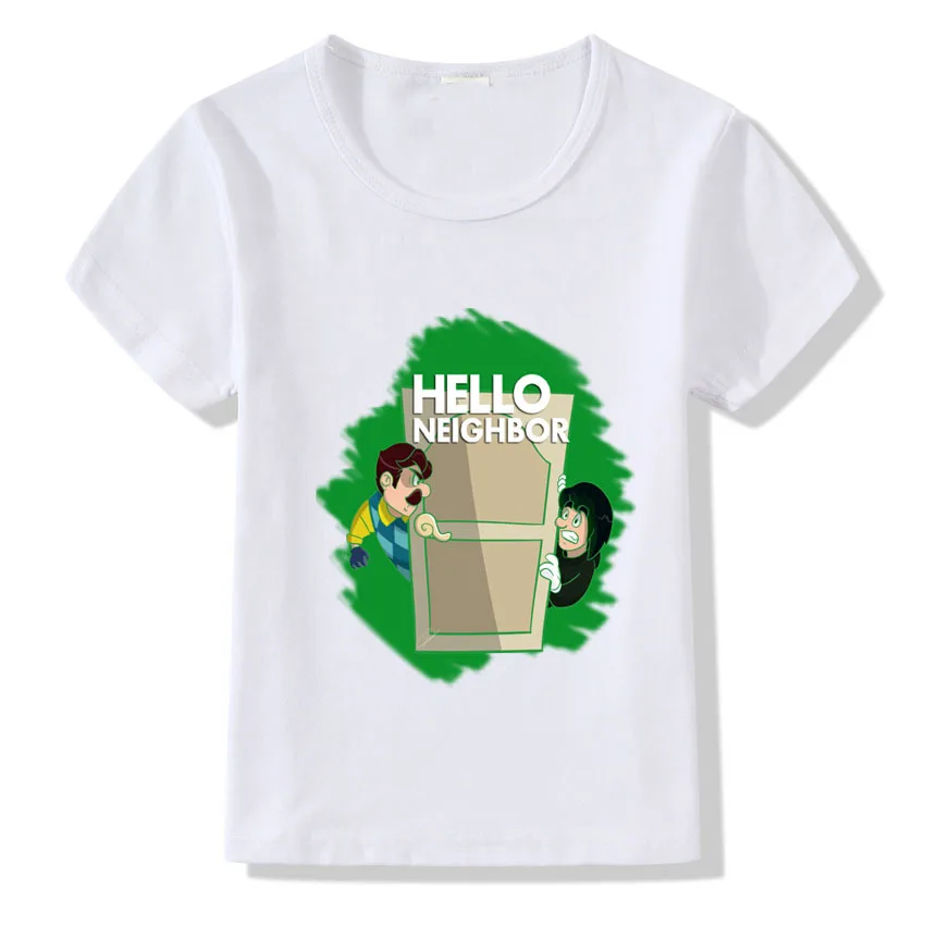 Г. Новая детская одежда футболка с принтом «HELLO neidour» Детская одежда топы летняя рубашка для мальчиков и девочек, костюм - Цвет: C8