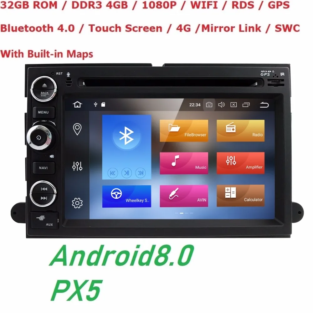 

OctaCore Android8.0 Car DVD GPS For Ford Fusion Explorer F650 F150 F450 F350 Edge Expedition Mustang Navigation Radio WIFI 4G+32