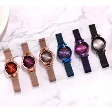 Rose Gold Women Watches Starry Sky Magnetic Female Wristwatch Waterproof Rhinestone Clock relogio feminino montre femme