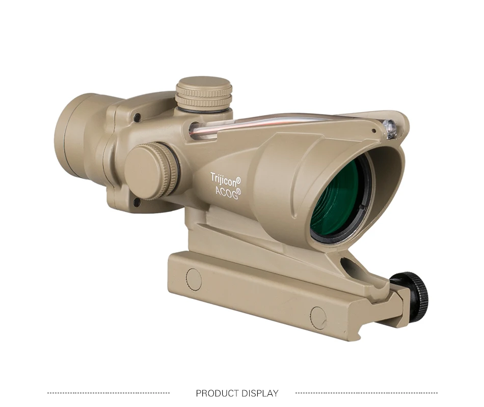 Trijicon ACOG 4X32 Scope Fiber Optics Red Dot Adjustable Illuminated Chevron Glass Etched Reticle Tactical Hunting Sight