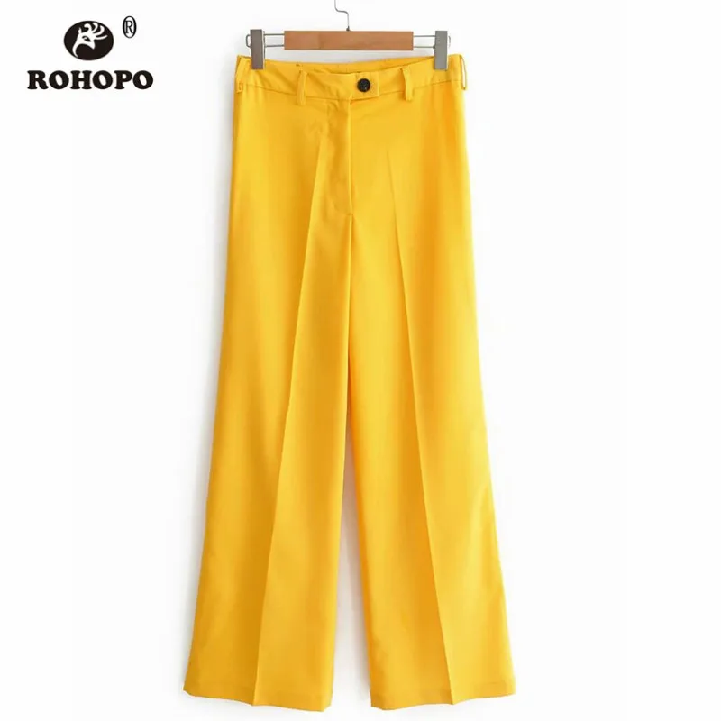 ROHOPO Orange Double Buttons Blazer Vintage Korean Solid Office Ladies Outwear Autumn Female Blazers Straight Bottom #HB9012