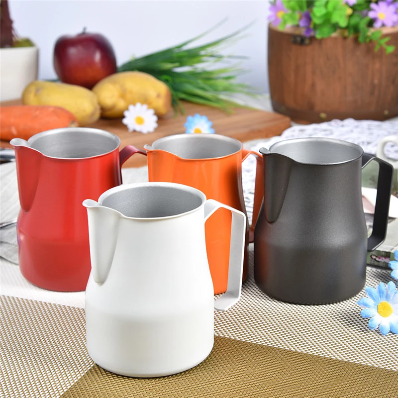 

Stainless Steel Milk Frothing Jug Milk Cream Cup Coffee Creamer Latte Art Pitcher With Spout Durable Kitchen Coffee Accessories