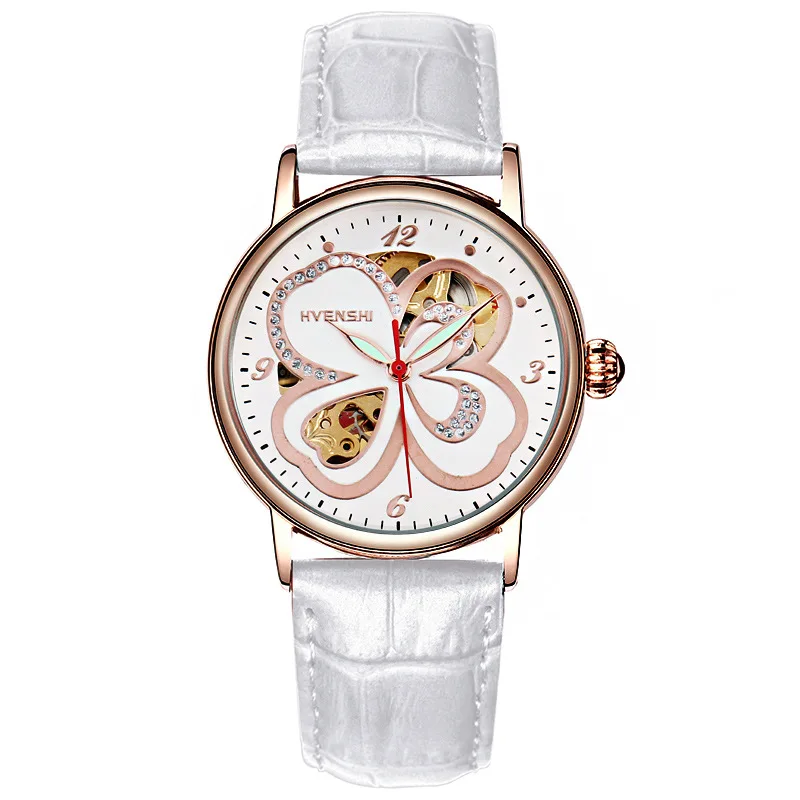 HVENSHI автоматические механические часы женские часы из розового золота Топ Роскошные часы женские наручные Модные Повседневные часы - Цвет: 060F