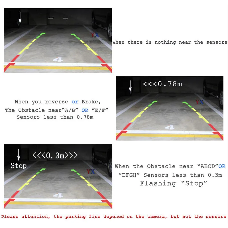 Koorinwoo HD 8 Parking Sensors Back/White/Grey