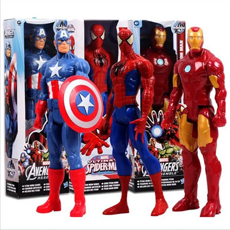 Marvel Amazing Ultimate Человек паук Капитан Америка Железный человек ПВХ фигурка