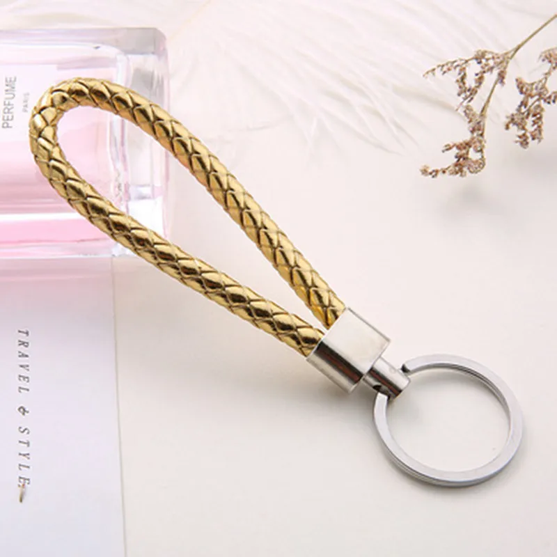 

1Pcs 16 Colors Unisex Braided Leather Rope Handmade Waven Keychain Zinc Alloy Key Chain Car Key Ring For Women/Man Keychains