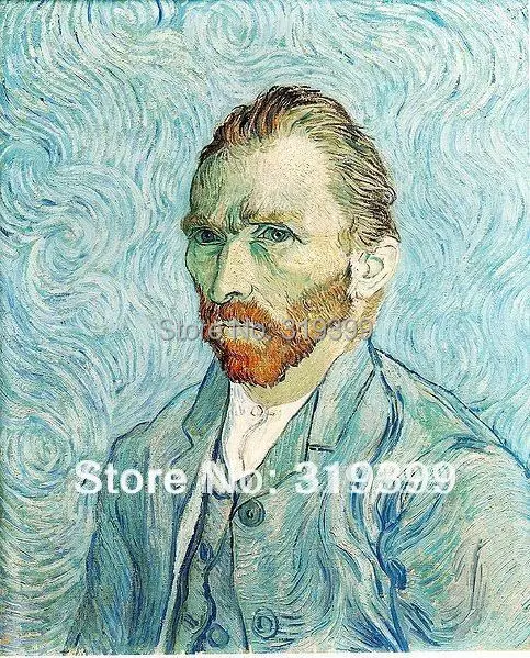 

Museum quality, 100% handmade oil painting reproduction on linen canvas, Free DHL, Self-Portrait, Sep. 1889, by vincent van gogh