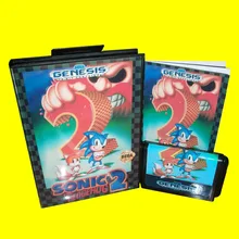 Sonic the hedgehog 2 с коробкой и руководством 16 бит MD игровая карта для sega Mega Drive для Genesis