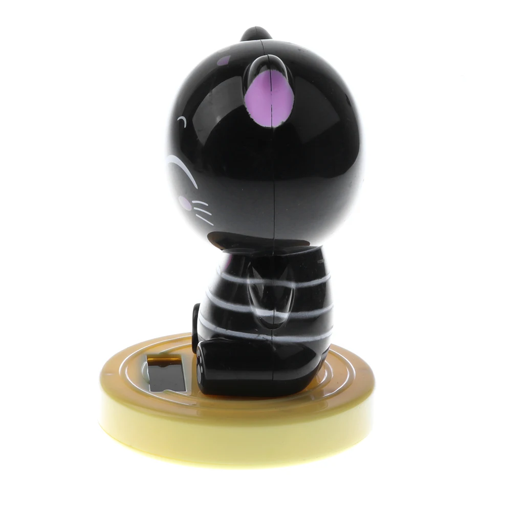 Kids Solar Powered Waving Hands Fortune Cat Kitten Animal Swinging Toy Car Home Ornament Decor Kids Xmas Gifts Gag Prank Toys