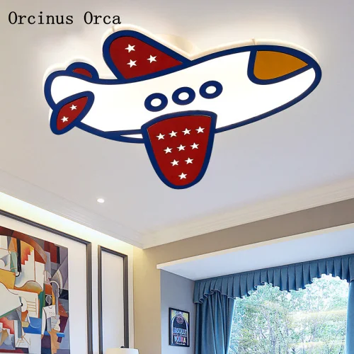 

Cartoon Creative LED Aircraft ceiling lamp Boys'Bedroom Children's Rooms Lights American Personal Fighter ceiling lamp