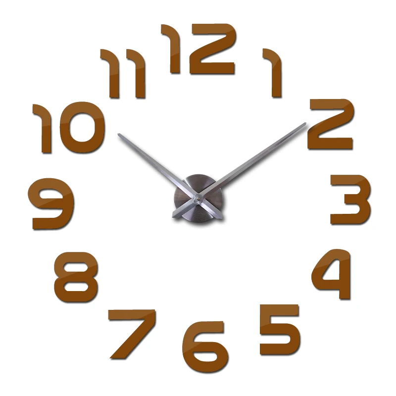 Новая распродажа diy акриловые зеркальные модные настенные часы кварцевые часы большие часы иглы Европа гостиная домашний Декор наклейки - Цвет: Chocolate