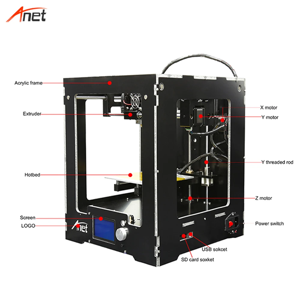Anet A3S Высокое разрешение 3d принтер для продажи Полностью Собранный металлический 3d принтер машина большой размер 150*150*150 мм Impresora 3d