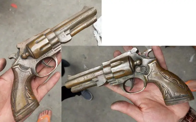 ZSR 527 + Rarity 3 параграфа китайская старинная бронза имитация пистолета украшение