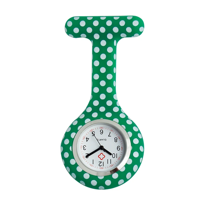 ALK vision медицинский брелок медсестры часы с зажимом профессиональные медсестры доктор карманные часы силиконовый брелок Брошь Кварцевые кинетические часы - Цвет: green