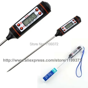 

200pcs/lot New Pen Kitchen BBQ Digital Pen Shape Cooking Food Meat Probe With Batteries inside Electronic Thermometer LCD Screen