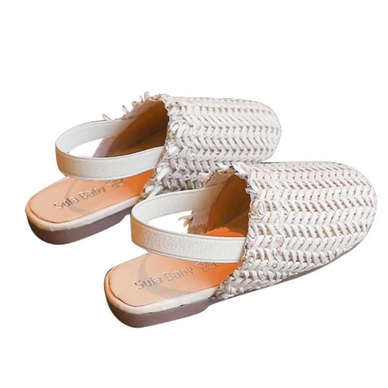 Fashion Leathers Sweet Children Sandals For Girls New Summer Kids Shoes Toddler Baby Weaving Design Anti-Slip Shoes - Цвет: MW